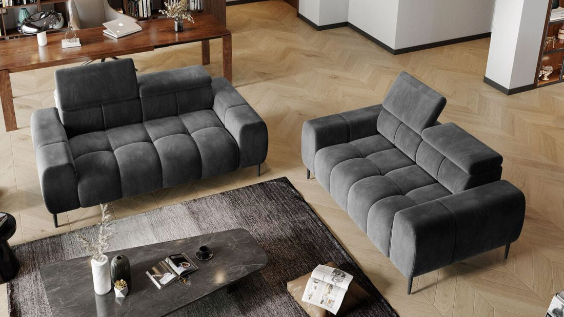 Velvet 3 Seater Sofa Plaza