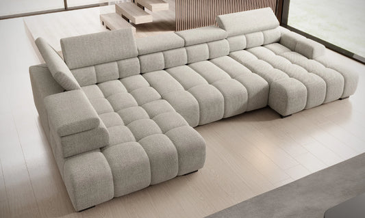 Gray Bull XL Large U Shape Corner Sofa in a modern living room setting