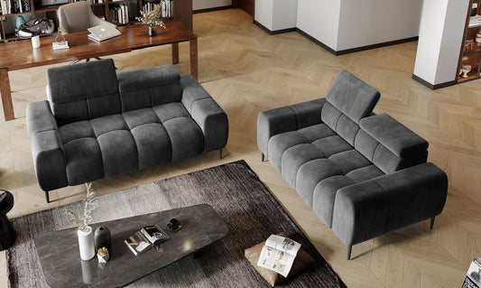 PLAZA S 2E 2 SEATER FABRIC SOFA WITH ELECTRIC SEAT ADJUSTMENT