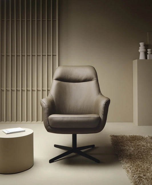 POLO SWIVEL ARMCHAIR NATURAL LEATHER