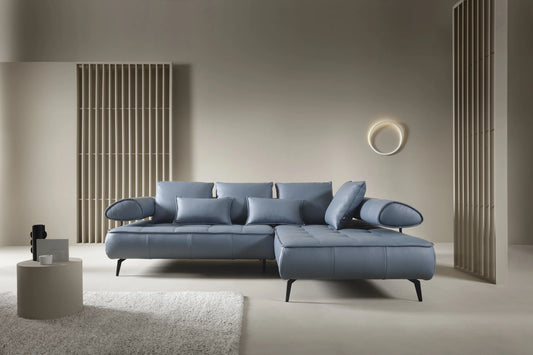 SELEDO L BLUENCORNER SOFA WITH ELECTRIC SEAT ADJUSTMENT NATURAL LEATHE
