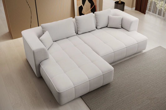 Gray corner sofa ALBIO S in a modern living room setting