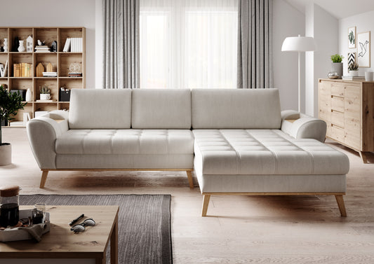 NUBO Grey Corner Sofa Bed with Storage