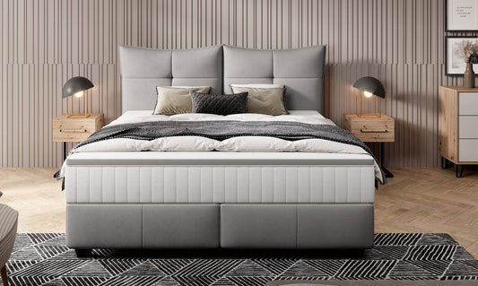 CADIS BED - 140x200 NATURAL LEATHER STANDARD DOUBLE BED