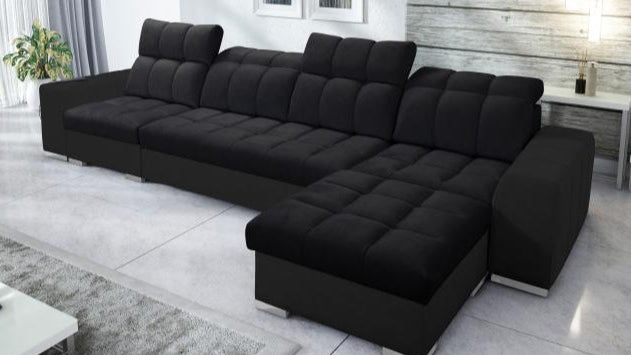black corner sofa bed pagana xii