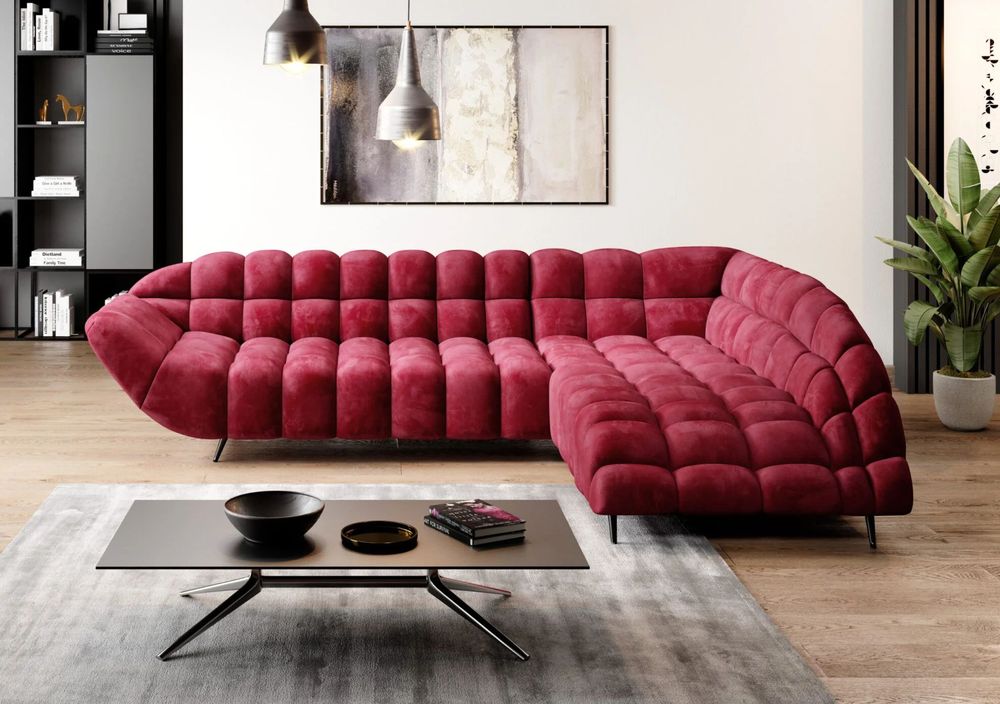 GAPPA L Red Corner Sofa with electric seat depth regulation
