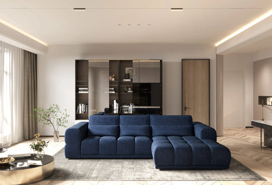 BLUE LAGOS S CORNER SOFA BED AND STORAGE WITH ELECTRIC SEAT ADJUSTMENT