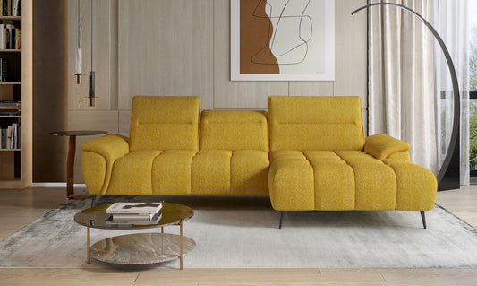 MONTANA S YELLOW CORNER SOFA WITH ELECTRIC SEAT ADJUSTMENT