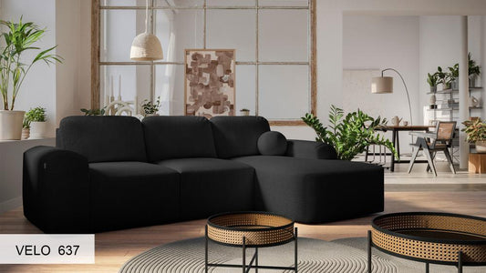 Paris I Black Corner Sofa