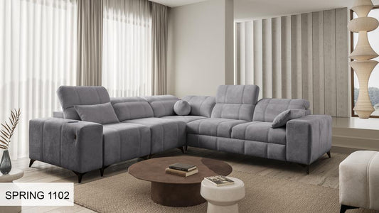 DAFINE III GREY CORNER SOFA BED WITH DOUBLE STORAGE CONTAINER