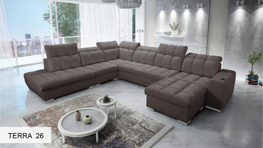 Pagana X Green Large U Shape Sofa Bed