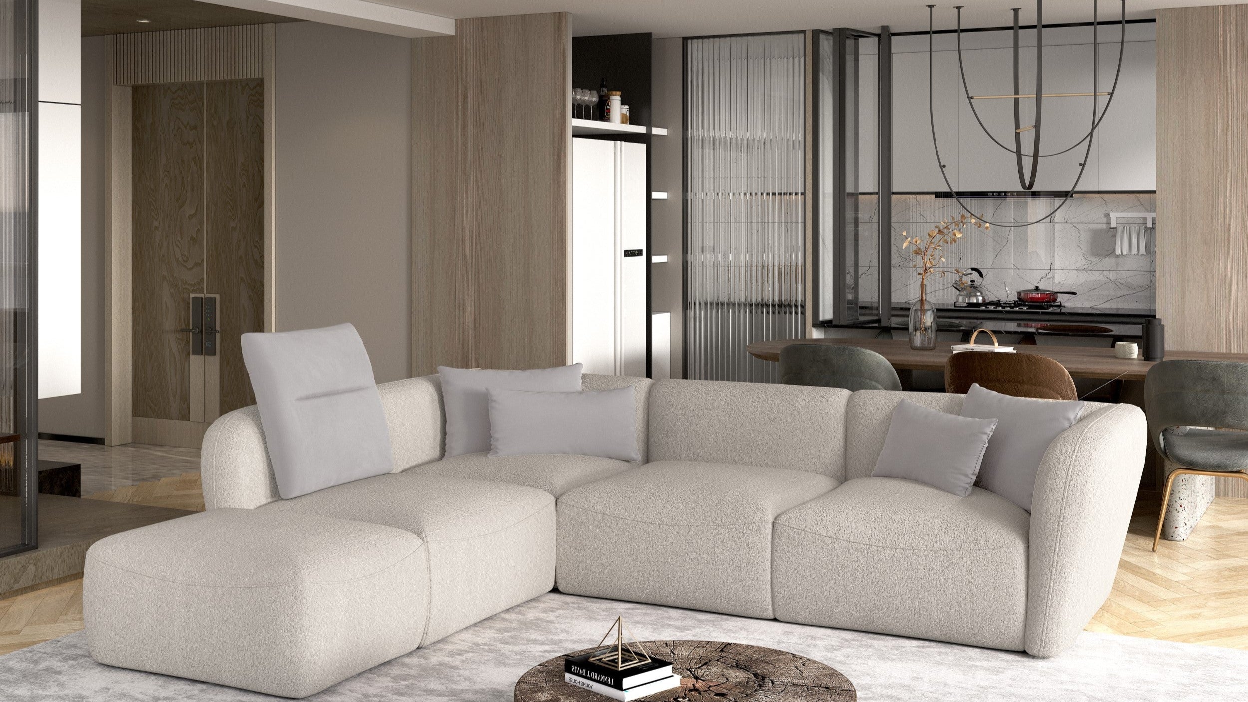 Beige Sectional sofa candelo