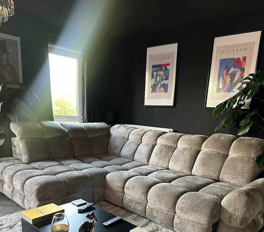 Grey Tollo L Large shape corner sofa bed