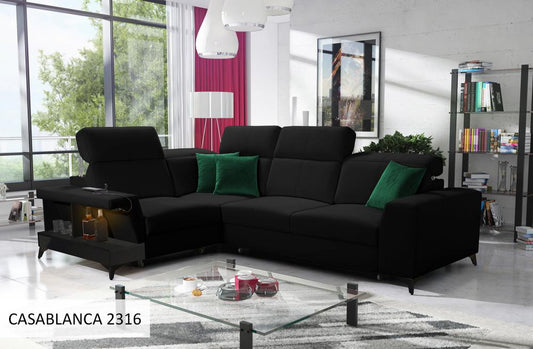 BRAVO II Black Corner Sofa