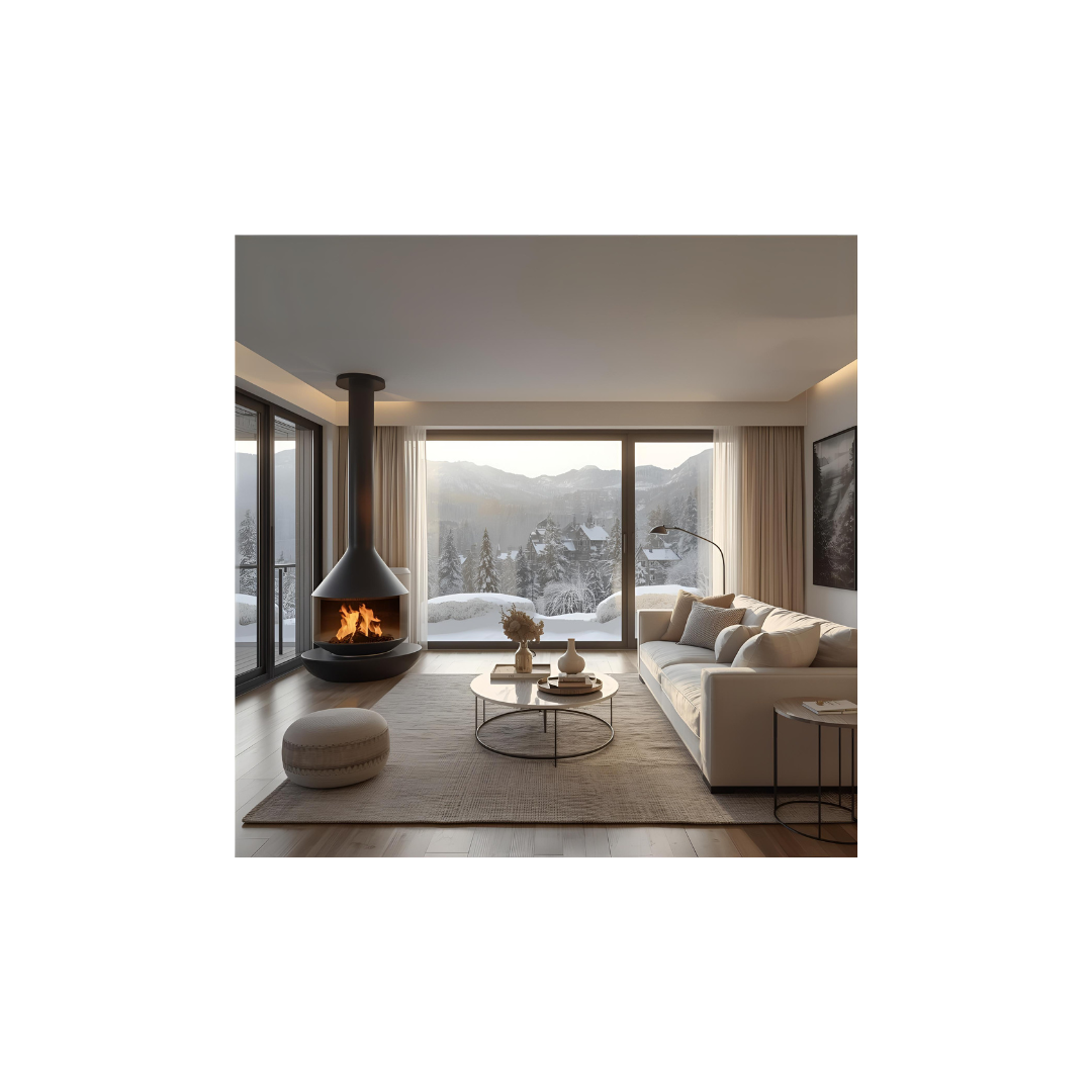 Bright and cosy modern living room styled for winter with soft lighting, warm textures, and neutral tones – perfect inspiration for Andora sofas and interiors.