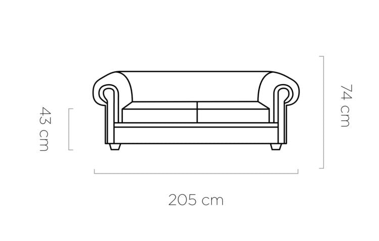 MANCHESTER 3F CHESTERFIELD SOFA NATURAL LEATHER WITH SLEEP FUNCTION