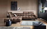 PLAZA L Green Fabric Corner Sofa with Electrically Extendable Seat