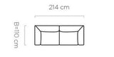 CANDELO S 80 MODULAR SOFA DIMENSION IMAGE
