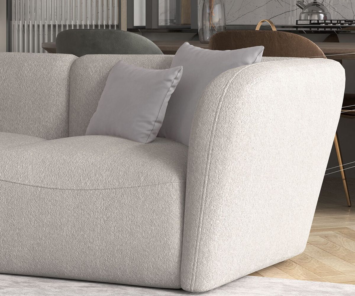 CANDELO L 80 BEIGE MODULAR CORNER SOFA FABRIC CLOSEUP IMAGE