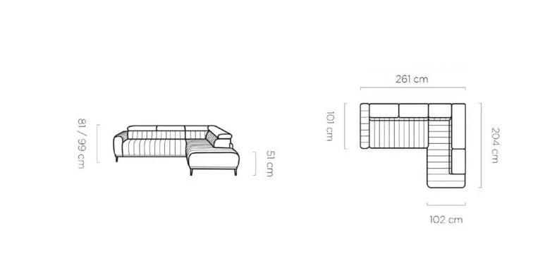 GANDI 120 CORNER SOFA BED WITH MATTRESS AND STOR