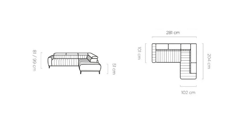 GANDI 140 - Corner Sofa Bed with Storage and Mattress 140x200cm dimension image