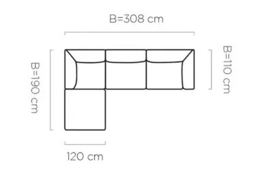 CANDELO S 80 Modular Corner Sofa Dimension Image 2