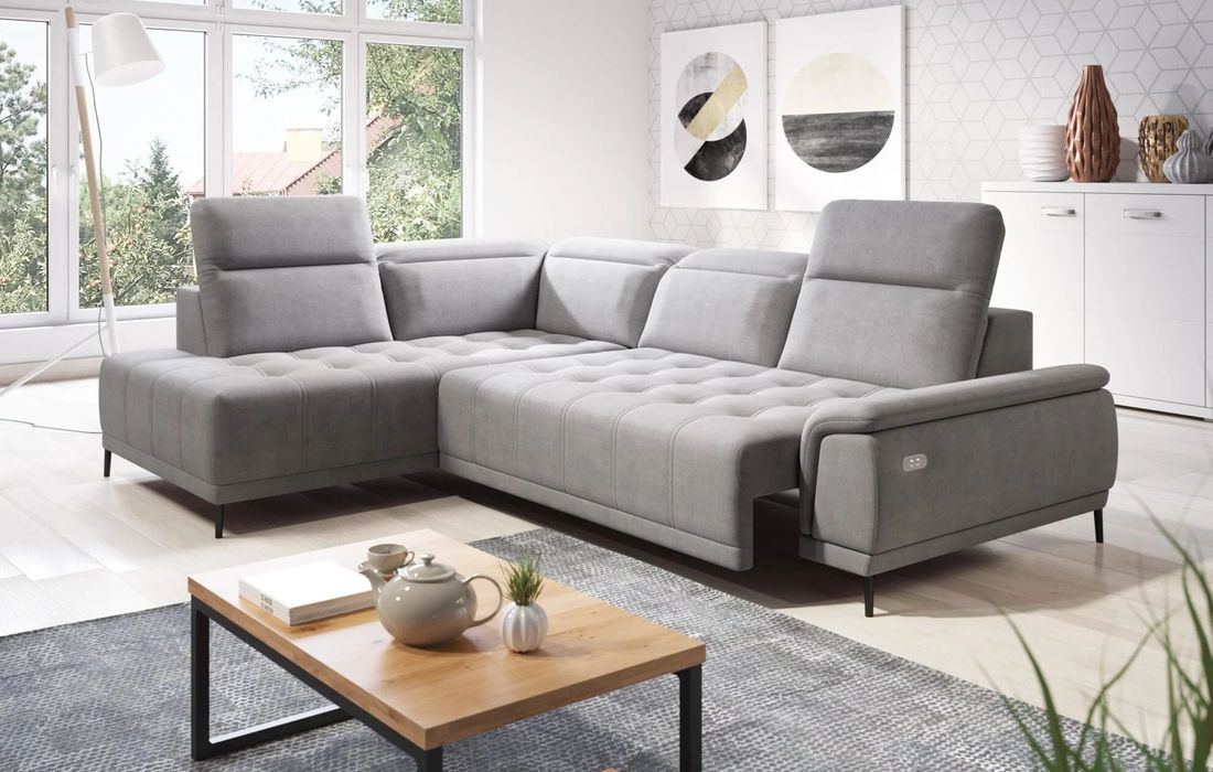 CALVARO CORNER SOFA WITH ELECTRIC SEAT ADJUSTMENT