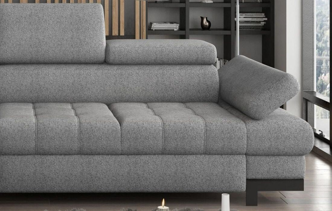 SELVA L CORNER SOFA WITH SLEEP FUNCTION AND STORAGE