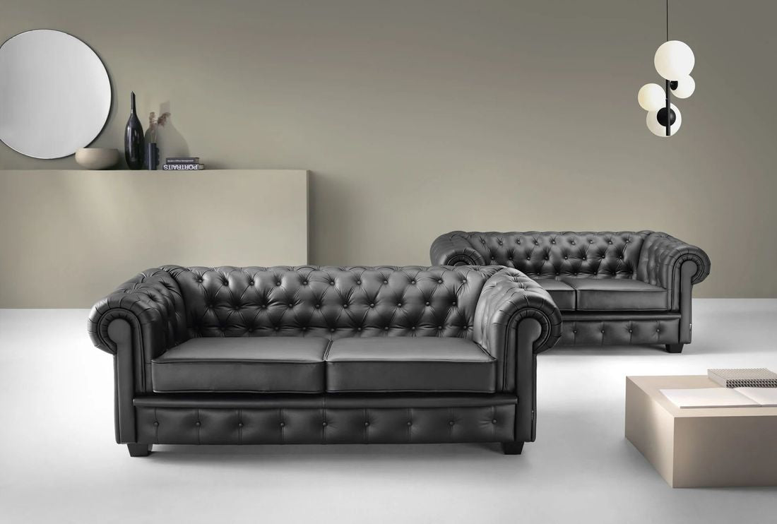 MANCHESTER 2 CHESTERFIELD SOFA NATURAL LEATHER