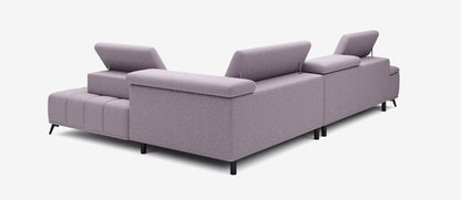 PALLADIO L NATURAL LEATHER CORNER SOFA WITH ELECTRIC SEAT ADJUSTMENT