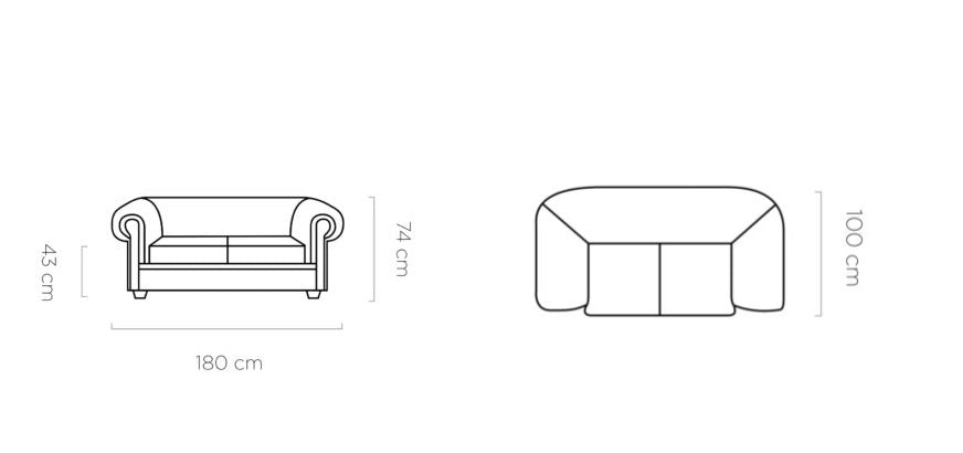 MANCHESTER 2 CHESTERFIELD SOFA NATURAL LEATHER