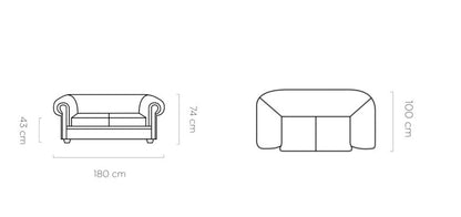 MANCHESTER 2 CHESTERFIELD SOFA NATURAL LEATHER