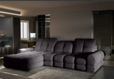 TOLLO S Left Hand Facing Power Chaise Corner Sofa Storage with Motorised Seat Extension Grey  Velvet Soft
