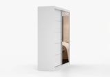 BELLA - Wardrobe with Sliding Doors 183 cm x 61 cm White with Mirror