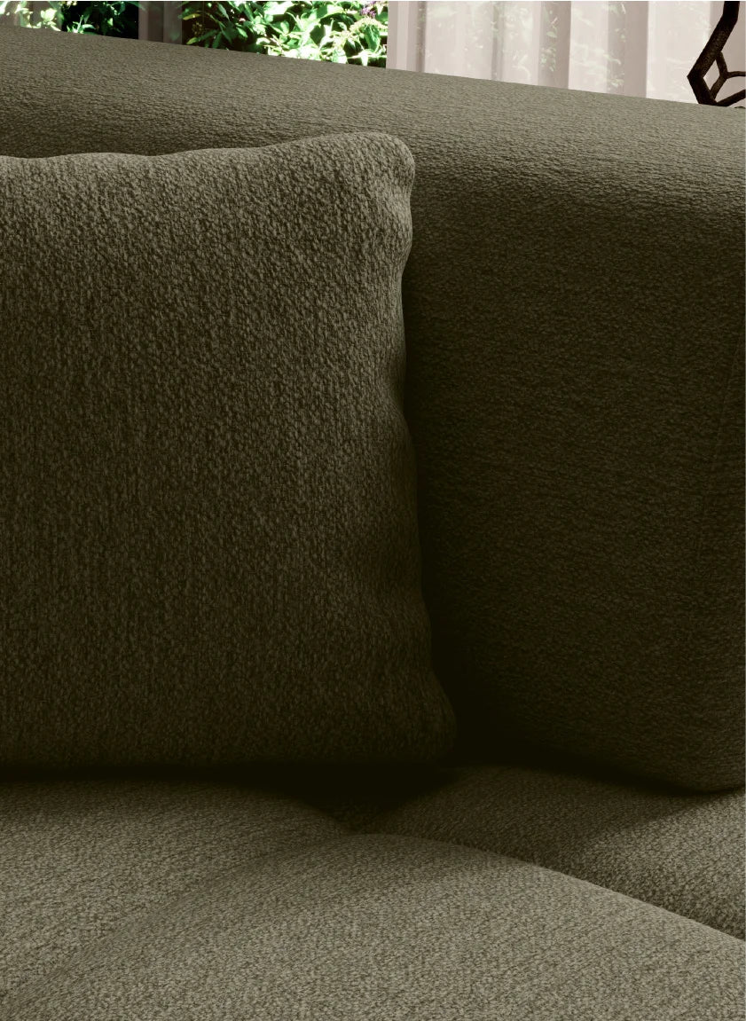 Close-up of a textured brown cushion on a sofa Albion 