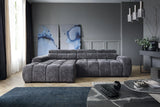 Black Soft Fabric SAVOY - Power Chaise Cinema Corner Sofa Storage with Motorised Seat Extension
