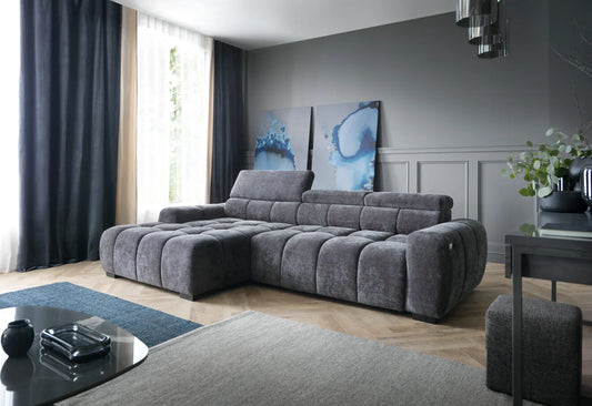 SAVOY - Power Chaise Corner Sofa Storage with Motorised Seat Extension