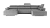 CAMPO XL GREY FABRIC U SHAPE SOFA
