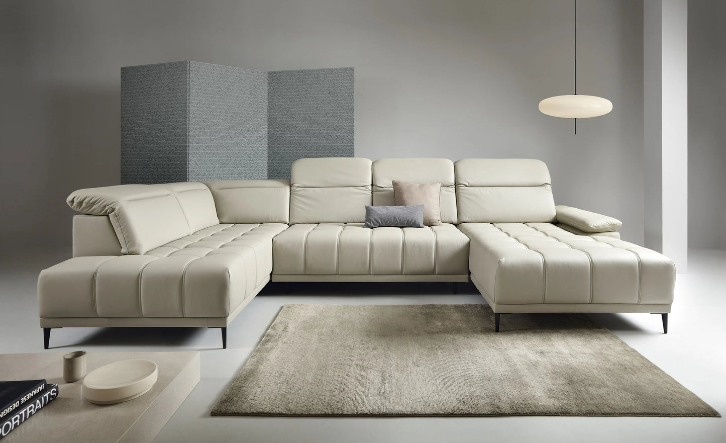 FOCUS XL LARGE LEATHER CORNER SOFA