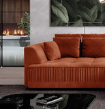 Zonda Corner Sofa Rust Velvet