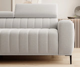GANDI 140 - Off White Corner Sofa Bed with Storage and Mattress 140x200cm