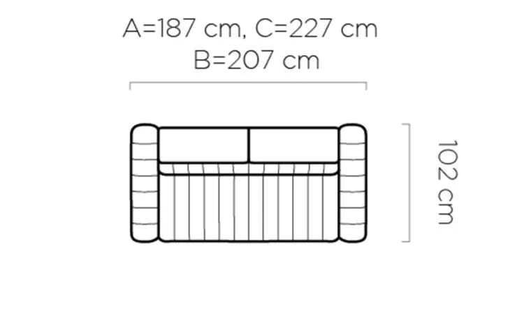 GANDI S 120 - 2 Seater Sofa Bed with Mattress 120x200cm dimension image 2