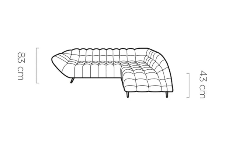 GAPPA L Fabric Corner Chaise