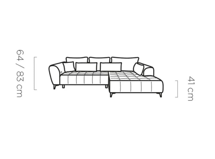 GARAY S CORNER SOFA WITH ELECTRIC SEAT ADJUSTMENT DIMENSION IMAGE
