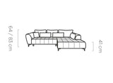 GARAY S CORNER SOFA WITH ELECTRIC SEAT ADJUSTMENT DIMENSION IMAGE
