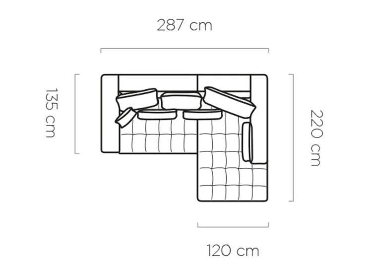 GARAY S CORNER SOFA WITH ELECTRIC SEAT ADJUSTMENT DIMENSION IMAGE 2