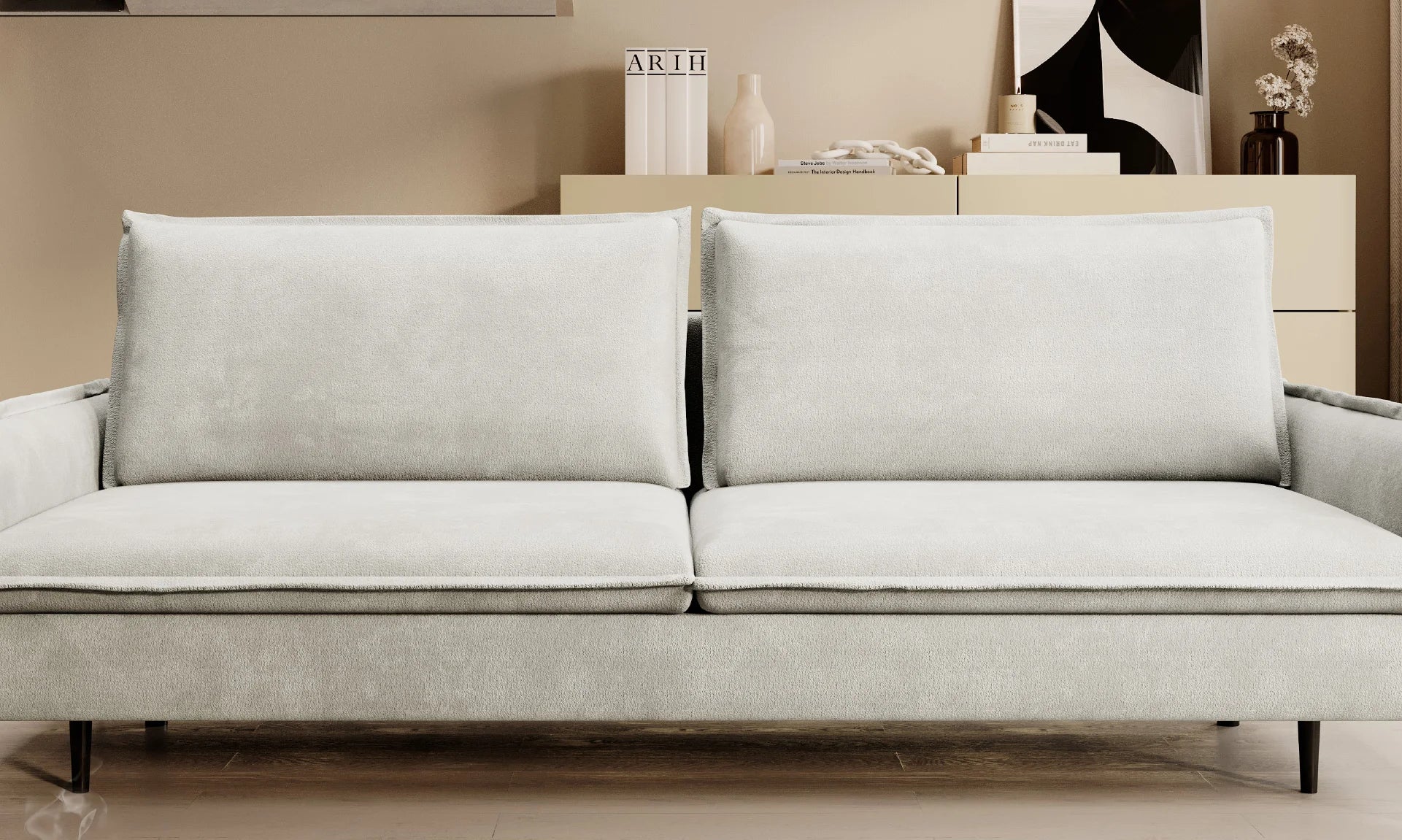 GLOSSY GREY SOFA BED 