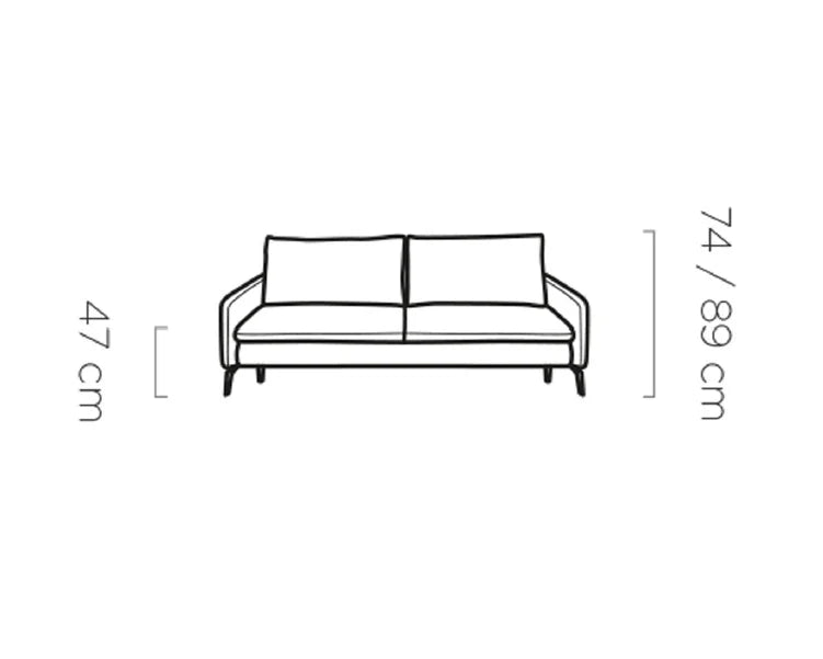 GLOSSY GREY SOFA BED WITH STORAGE DIMENSION IMAGE