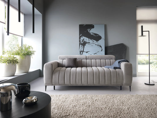 Grey GANDI S 160 - 3 Seater Sofa Bed with Mattress 160x200cm