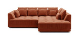 ZONDA S Rust Velvet Right Hand Facing Corner Sofa Bed